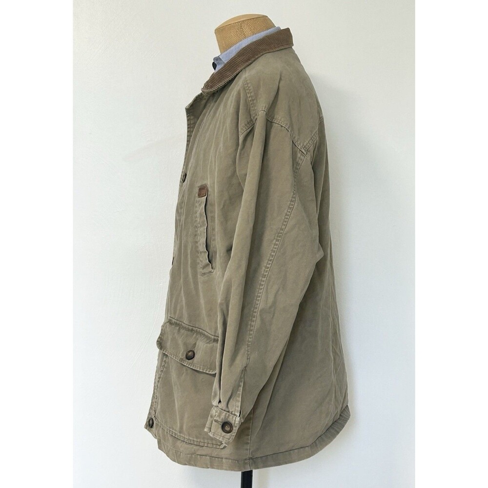 Vintage Chaps Ralph Lauren Light Brown Chore Coat Jacket Corduroy Collar Large - Picture 2 of 13